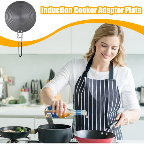 Induction Adapter Plate 9.45 Inch Heat Diffuser for Induction Cooktop with Foldable Handle 2