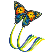 Monofilaire vlinder vlieger - GUNTHER - duurzaam in ripstop polyester - dubbele stabilisatietail