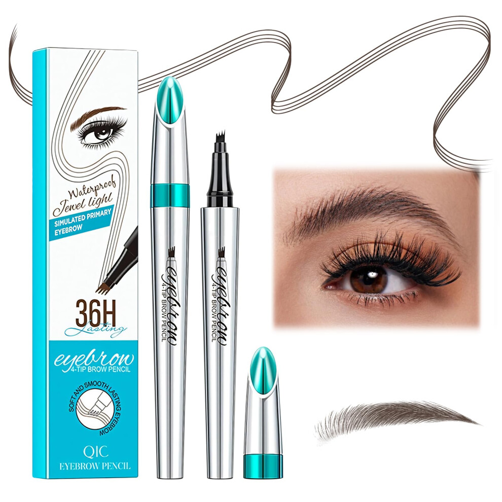 Brown Eyebrow Pencil Dark Waterproof Smudge Proof Microblading Pen With Natural Hairlike Strokes