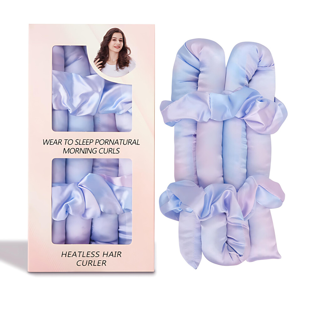 Heatless Hair Curlers with Gentle Faux Silk for Overnight Styling, Durable Curling Rods Purple
