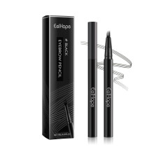 Waterproof Eyebrow Pencil with Fork Tip, SmudgeProof Microblading Pen, LongLasting Black Brows