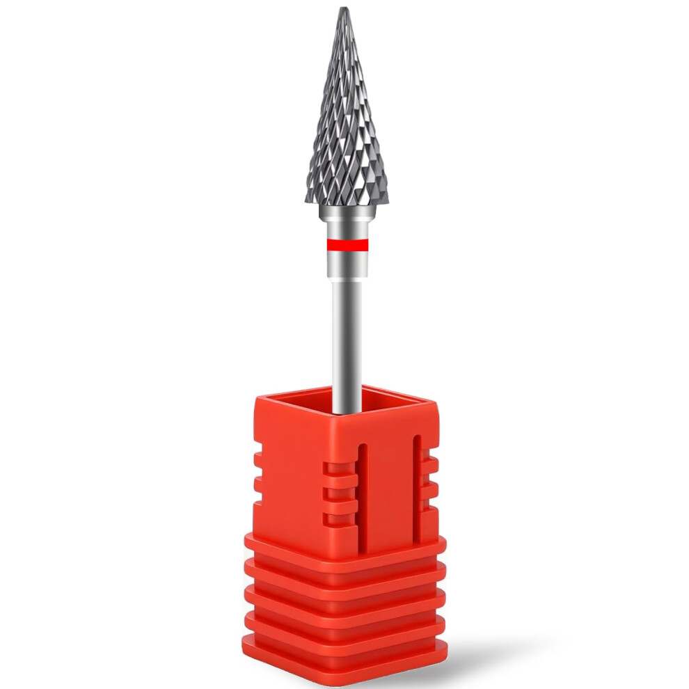 Silver 3/32 Carbide Nail Drill Bit For Precision Cuticle Cleaning, Tungsten Steel Fine Grit,