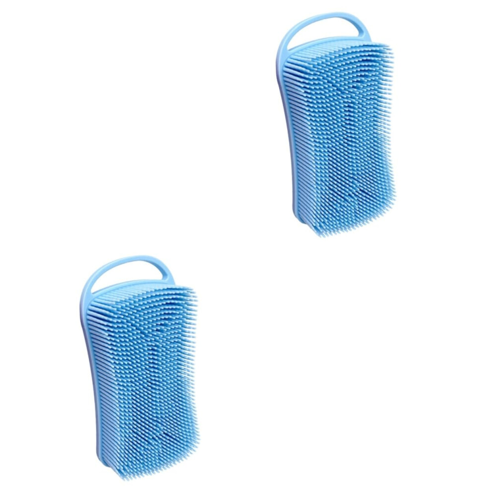2pcs Silicone Bath Brush and Body Scrubber with Comfortable Bristles for Gentle Skin Care and Scalp