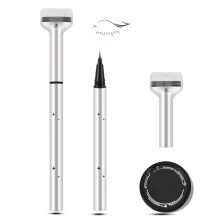Lower Lash Stamp and Eyeliner Stamp Kit, SmudgeProof Quick Makeup Tool for Beginners (Brown)
