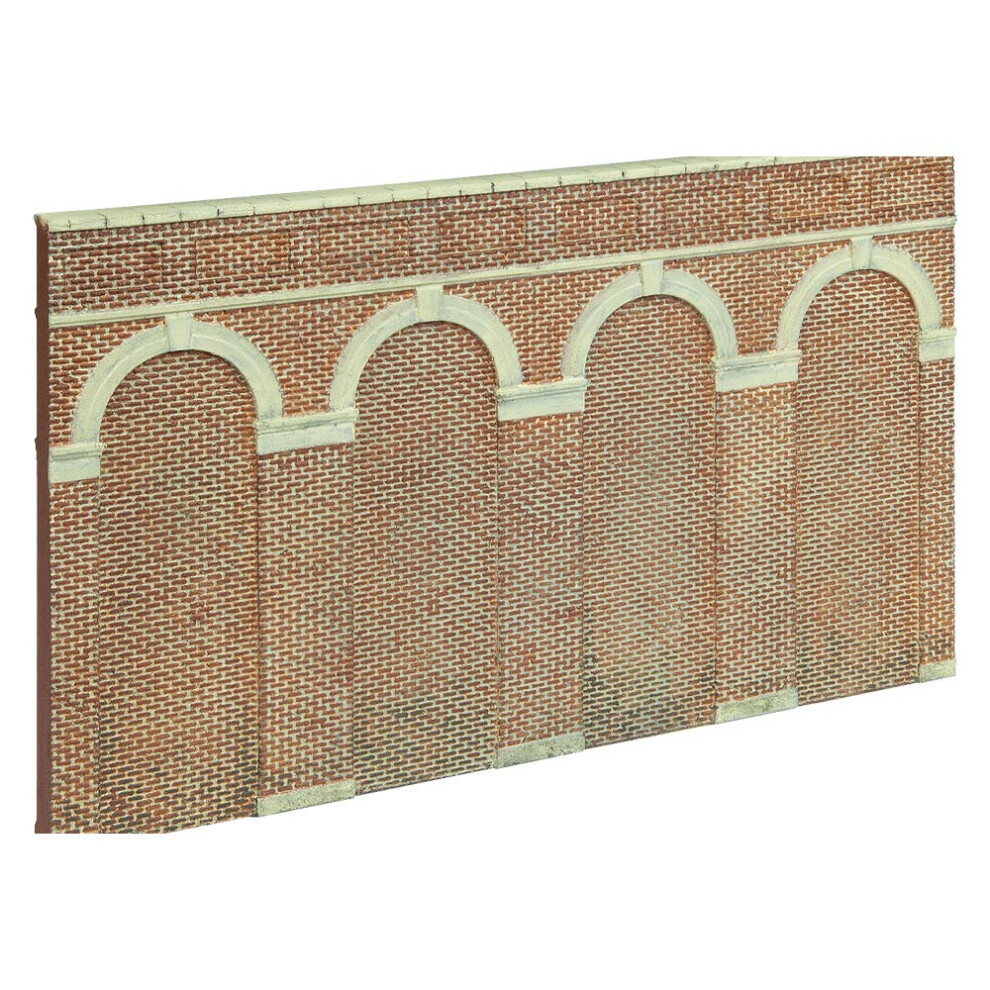 Hornby R7372 USED High Level Arched Retaining Walls x2 Red Brick OO Gauge - Image 4