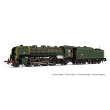 Arnold HN2545S SNCF, 141R 460 with mixed spoke and boxpok wheels and rivetted coal tender, green livery, ep. III, with DCC sound decoder N Gauge