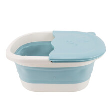 Foldable Foot Bath Basin with Massage Surface for Kids – Durable EasyClean Blue Tub