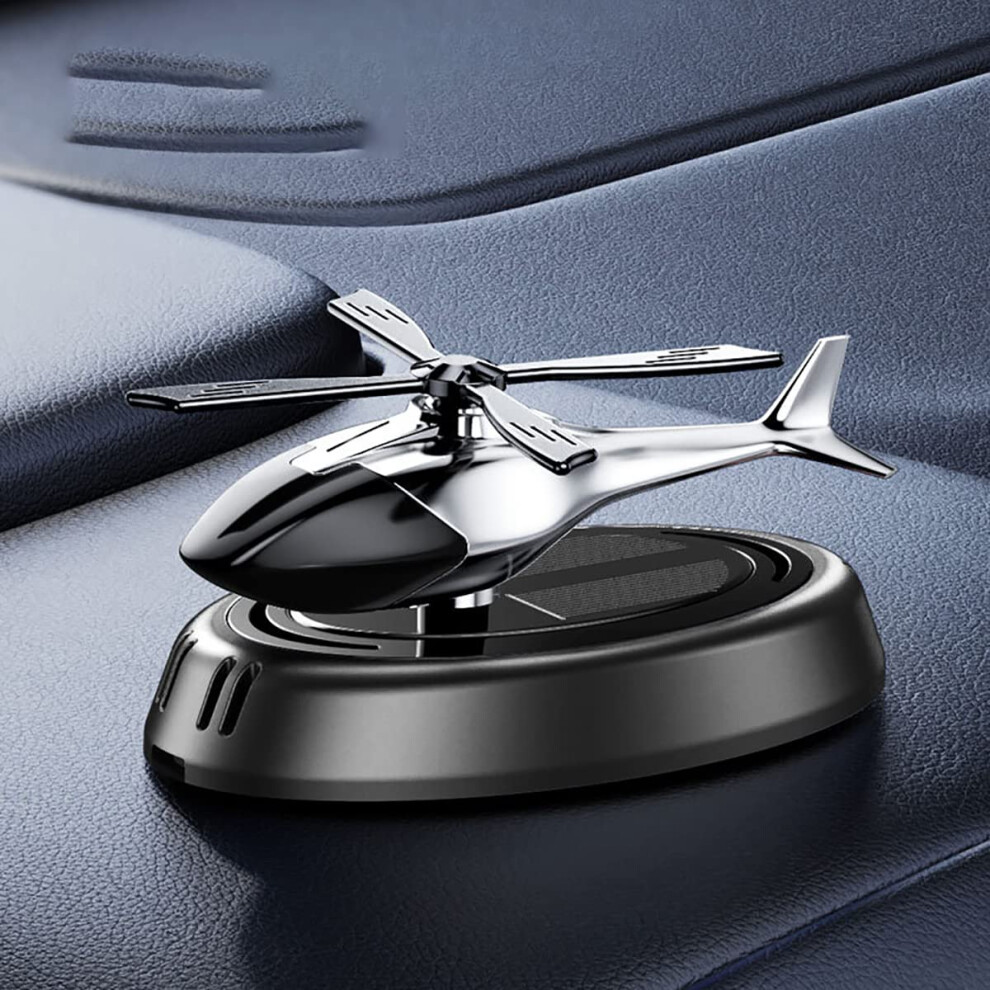 Solar Powered Rotating Car Air Freshener Helicopter Style Diffuser For Longlasting Odor Elimination 9092120530520