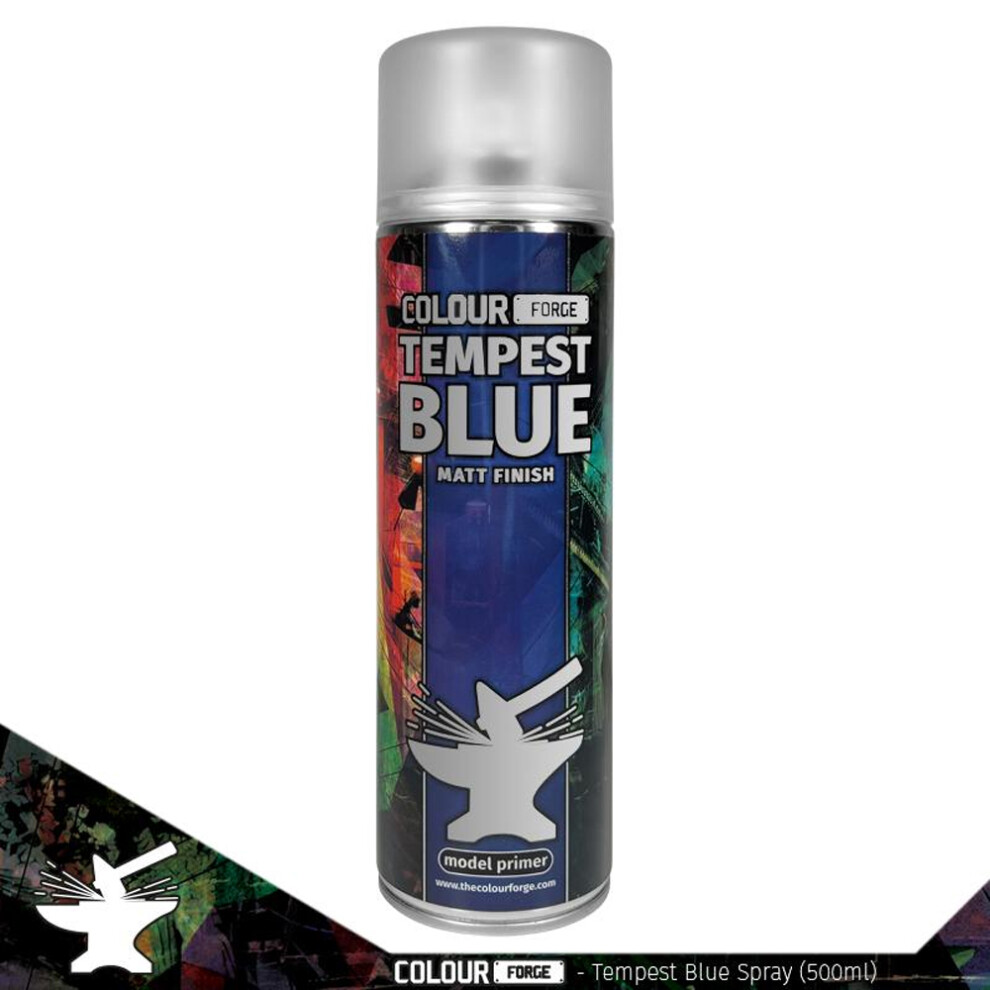 Colour Forge Tempest Blue Spray Primer Paint 500Ml 5060843101284