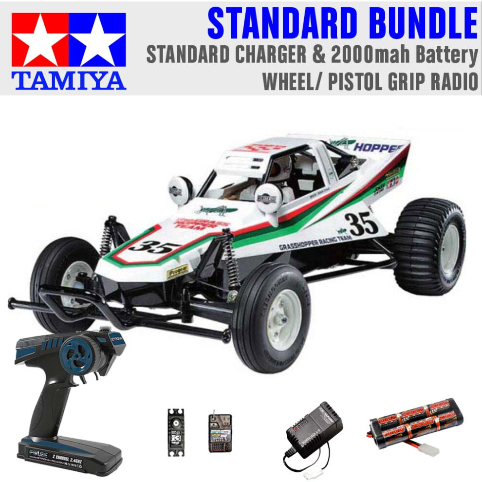 Tamiya Rc 58346 The Grasshopper Off-Road Buggy 1:10 Standard Wheel Radio Bundle