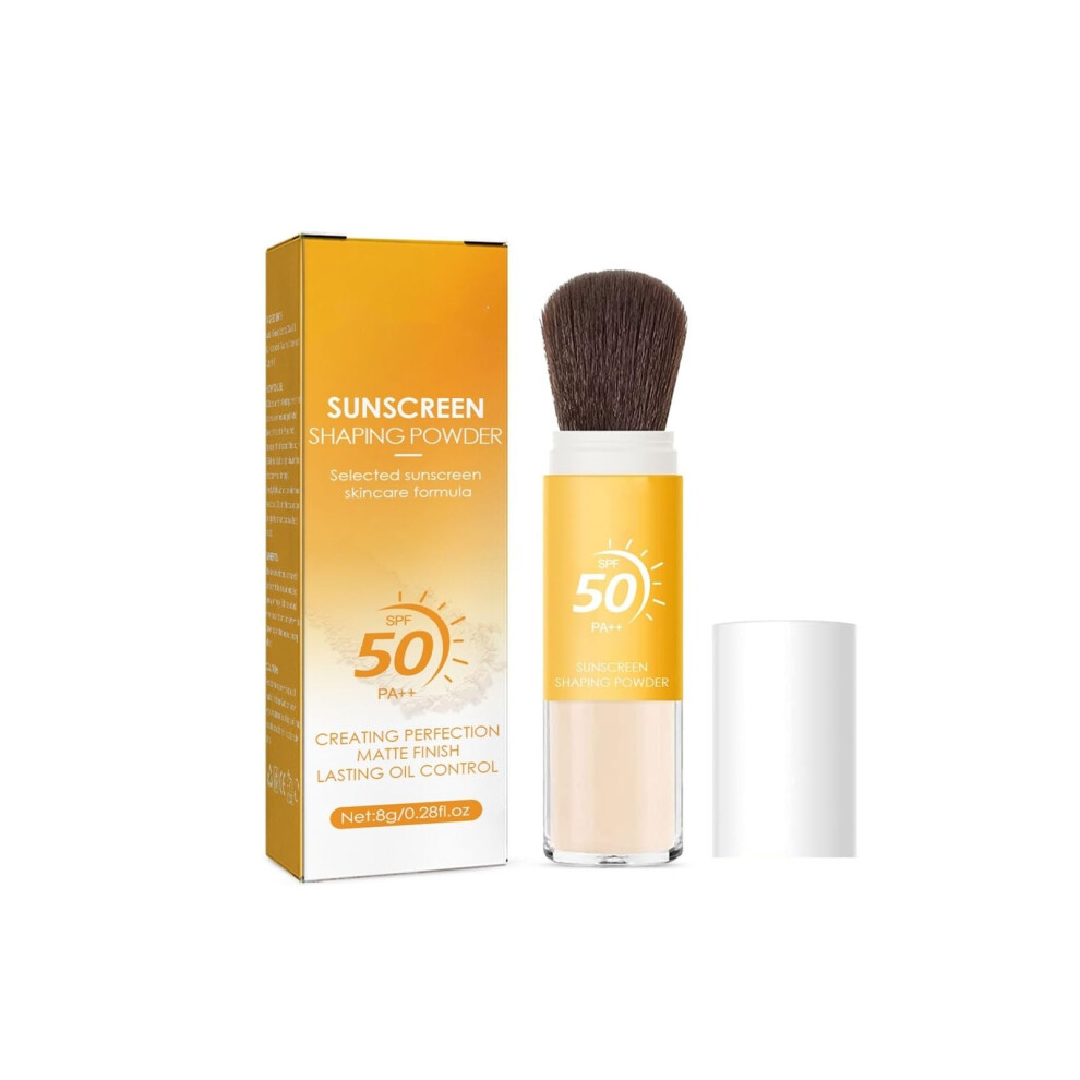 Powder Sunscreen SPF 50 PA+++ Mineral Setting Powder for Face with Brush, Oil Control Matte Finish