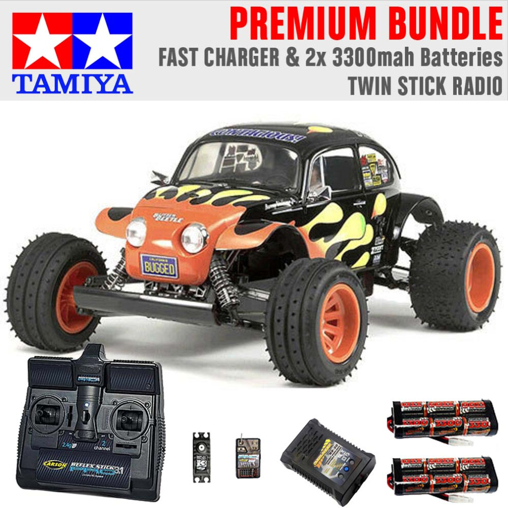 Tamiya Rc 58502 Blitzer Beetle 1:10 Premium Stick Radio Bundle