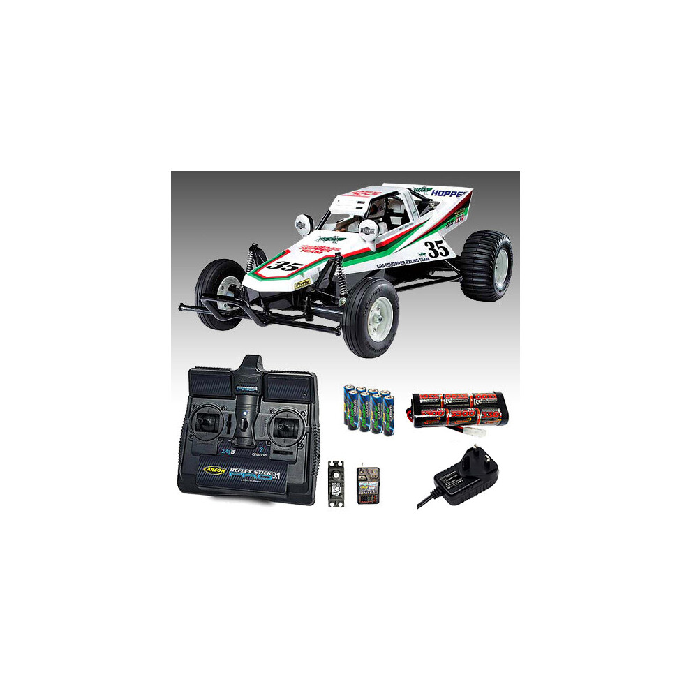 Tamiya Grasshopper Buggy Rc Car Deal Bundle. Radio, 3300 Battery & Charger 58346