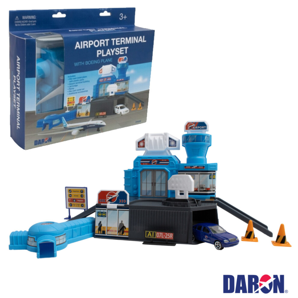 Photos - Toy Car Daron 6295 Airport Terminal Playset w/Boeing Plane Aircraft Toy PPDT6295