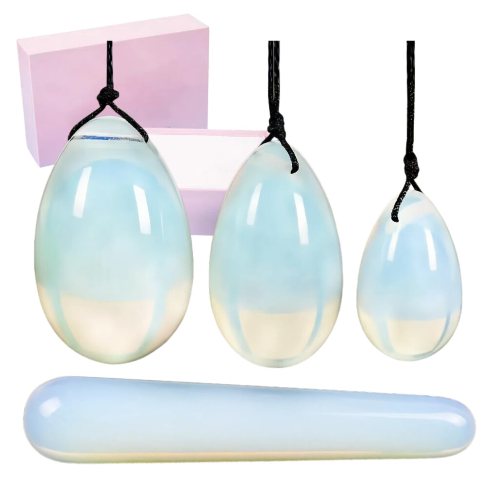 Kegel Exercise Balls Jade Egg Set for Women Pelvic Floor Strengthening Postpartum Recovery Opaline Jade