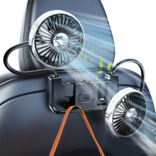 Rear Seat Fan Dual Head Cooling for Tesla Model Y/3 360 Adjustable USBC Quiet Airflow