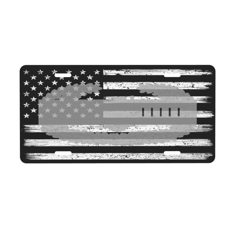 Military License Plate With Combat Action Badge, Rustresistant Aluminum Army Car Tag 6X12 Inch 9113335820050