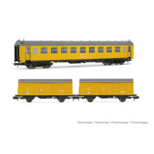 Arnold HN4456 RENFE, 3-unit set, "Tren Taller Granada", type 5000 + 2 x J2 wagons, yellow livery, ep. V N Gauge