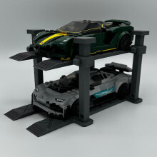 LEGO Speed Champions Scalextric 2-Car Lift 3D Printed Display Stand - Grey