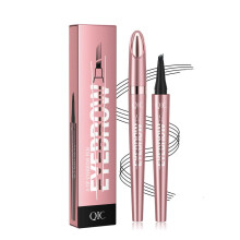 Microblading Eyebrow Pencil 4 Fork Tip Waterproof Sweatproof for Natural Hairlike Strokes Rose Gold 1#
