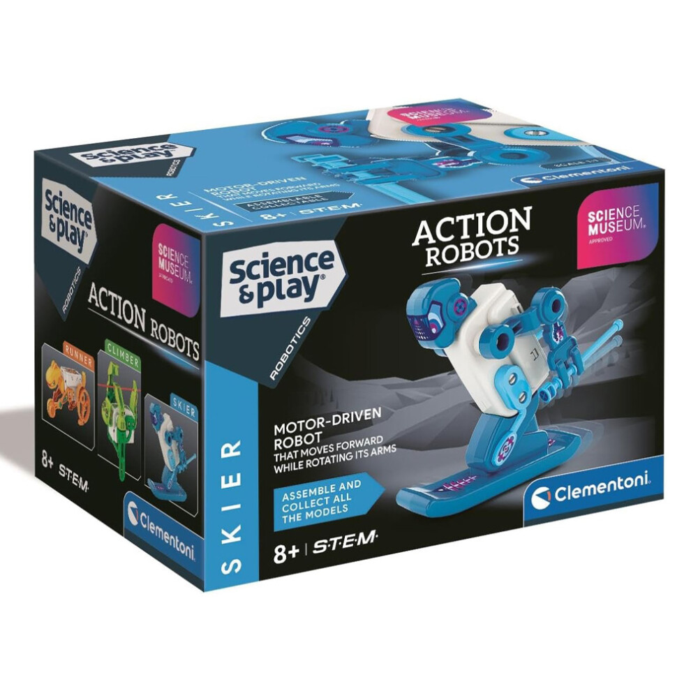 New Clementoni Science & Play: Action Robots - Skier Stem Toy Age 8+ 61570