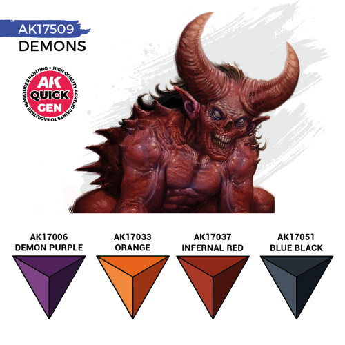AK Interactive Quick Gen 17509 Demons Acrylic Paint Set 1