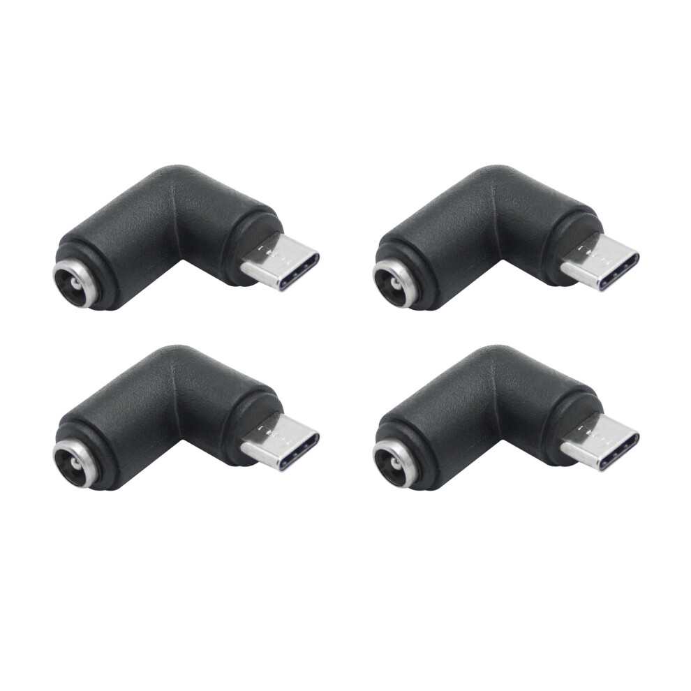 4Pcs Dc 5.5Mm To Usb C Power Adapter, 90 Degree Right Angle Converter For Fast Charging 9092120530759