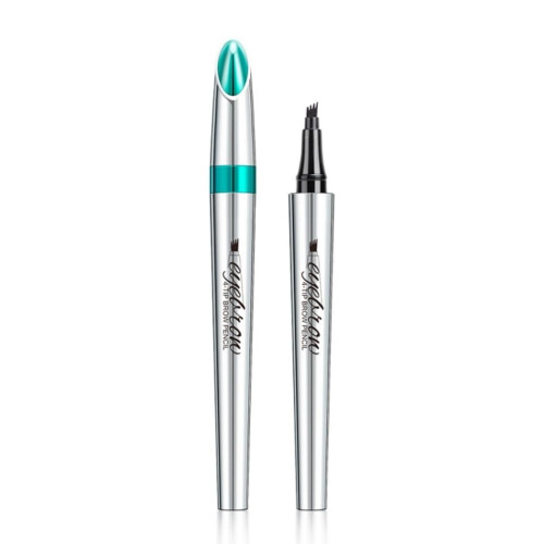 Waterproof Microblading Eyebrow Pen with 4 Tip Applicator, LongLasting Natural 3D Brow Effect, Black 1