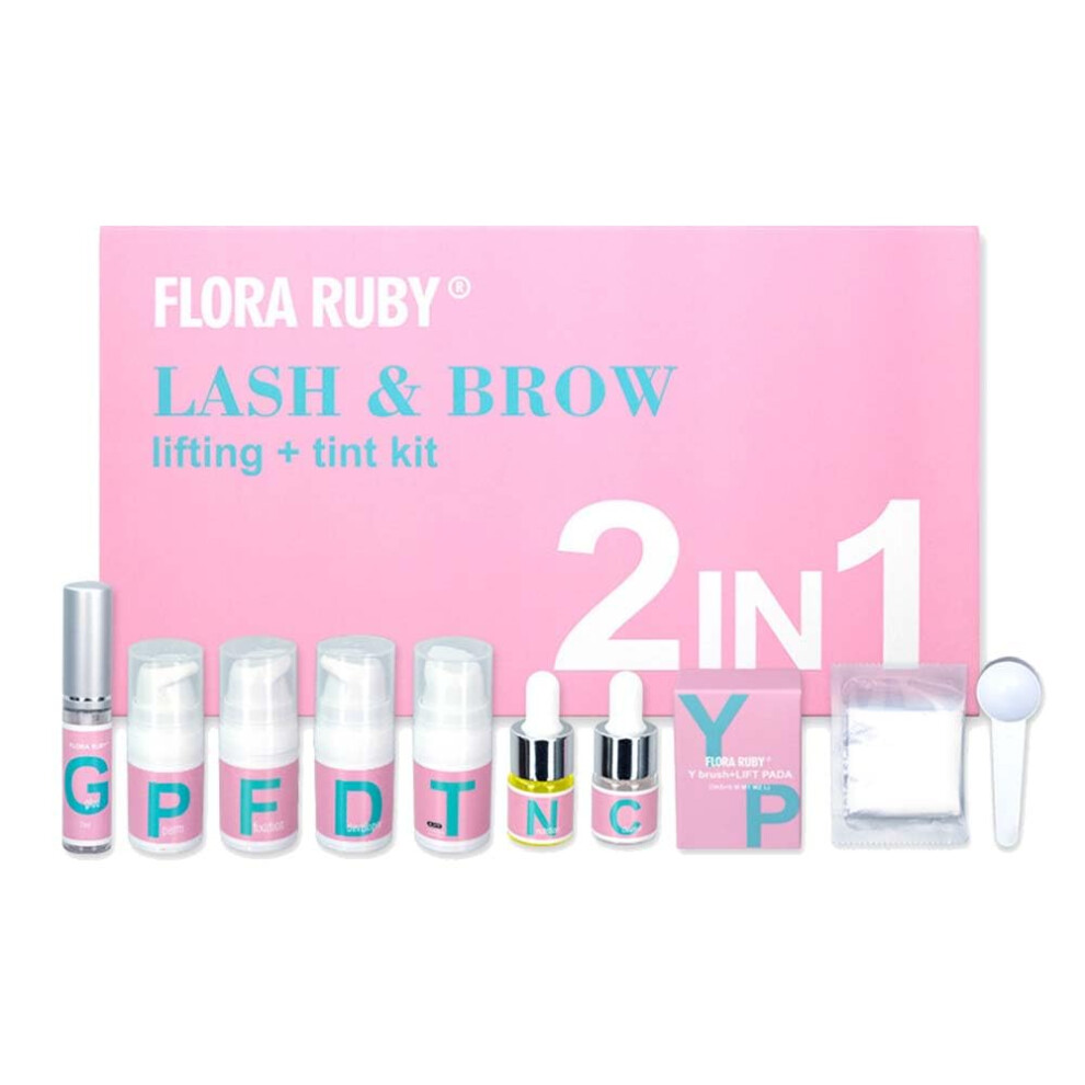 Brown Eyelash And Eyebrow Tint Kit With Brow Lamination, Longlasting Color, Salon Quality,