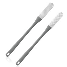 2Pack Long Handle Foot Scrubber and Toe Cleaning Brush for Seniors with Gentle Exfoliation, Grey