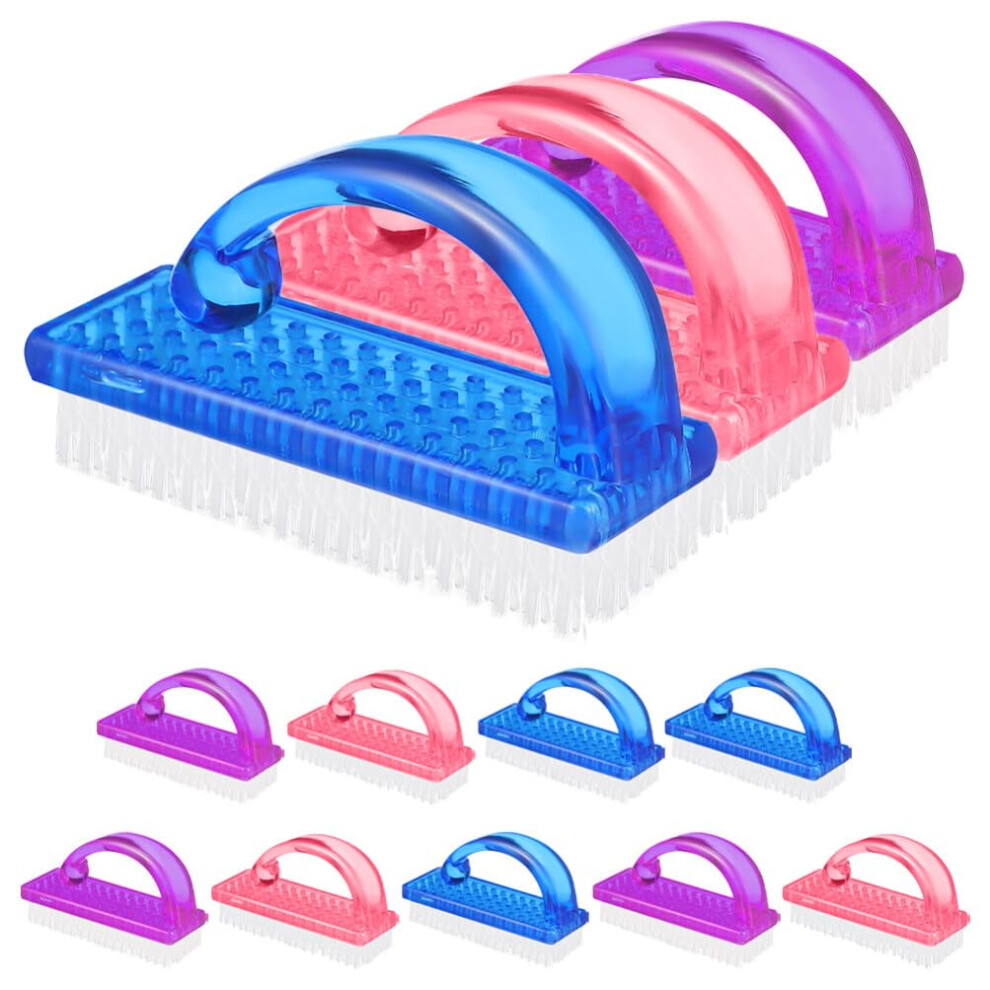 Nail Cleaning Brush Set with Ergonomic Handle, Soft Bristles for Manicure Pedicure, 12pcs