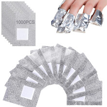 1000PCS Gel Nail Polish Remover Foil Wraps with Lint Pads for Quick Soak Off
