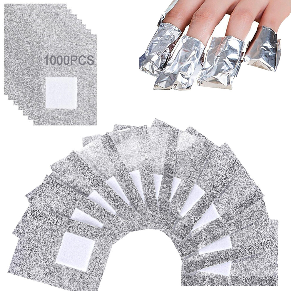 1000PCS Gel Nail Polish Remover Foil Wraps with Lint Pads for Quick Soak Off