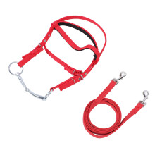 Rênes de bride pour cheval en nylon réglables, rouge, taille L pour chevaux de plus de 1,3 m