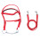 Riendas ajustables de nylon rojas S 1.3m ponis 2