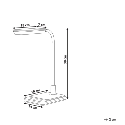 Beliani LED Desk Lamp CENTAURUS with Dimmer Metal Black 2