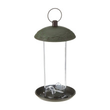 Peckish Secret Garden Metal Bird Seed Feeder Green