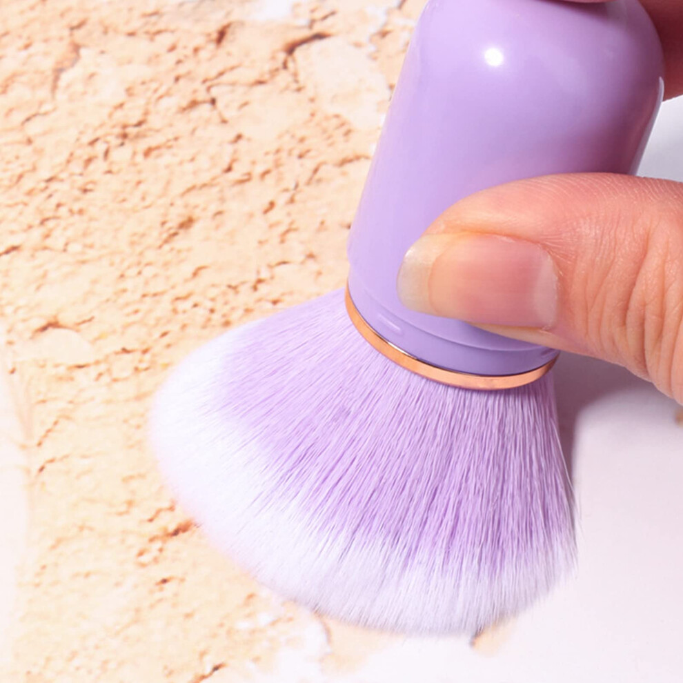 Purple Nail Dust Brush With Soft Dense Bristles For Nail Art Cleaning And Glitter Powder Removal
