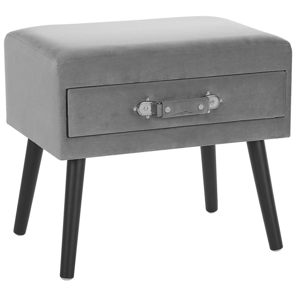 1 Drawer Bedside Table EUROSTAR Velvet Grey
