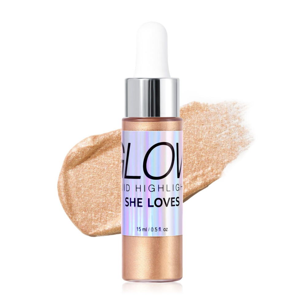 Gold Rose Liquid Highlighter Drops For Face And Body Illuminator Makeup With Buildable Radiant Glow