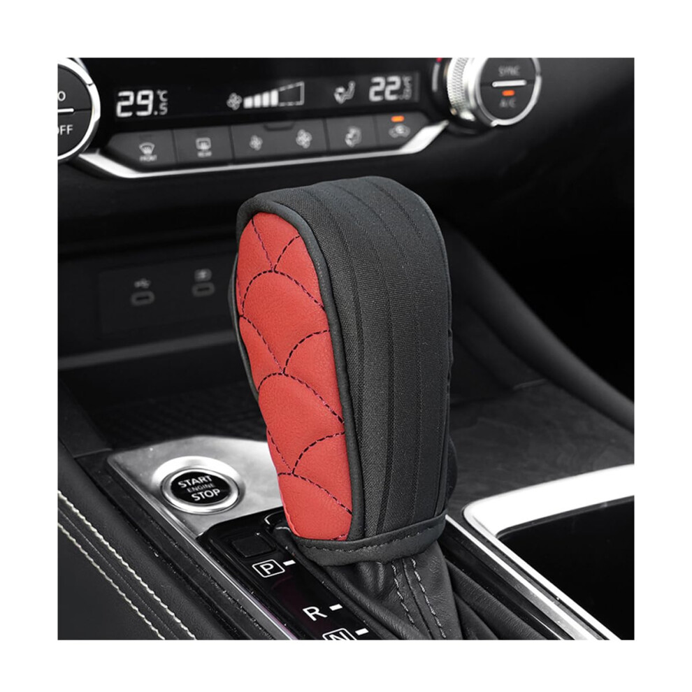 Car Gear Shift Knob Cover Pu Leather Nonslip Breathable Protector For Suv Truck Sedan Red 9113335820357