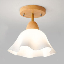 Modern FlowerShaped Acrylic Ceiling Light, Semi Flush Mount Chandelier for Hallway or Living Room