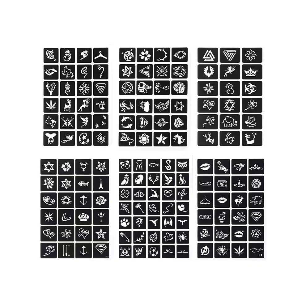 Henna Tattoo Stencils Kit with 7 Reusable Sheets, MultiPattern Unisex Templates for Safe Body Art