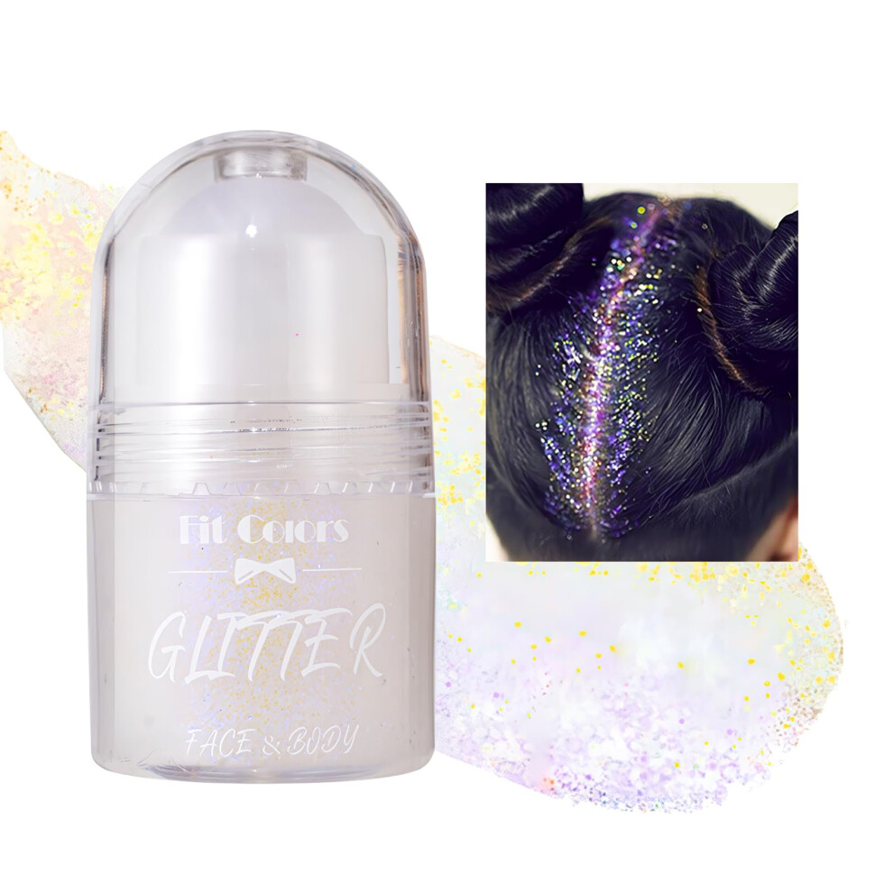 Roll On Body Glitter Gel with LongLasting Holographic Shine for Face Hair Body Festival Mermaid 03#