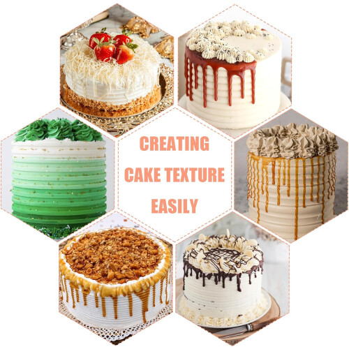 6 Pieces Stainless Steel Cake Scraper Set, Large Double Sided Cake Decorating Comb for Icing 2