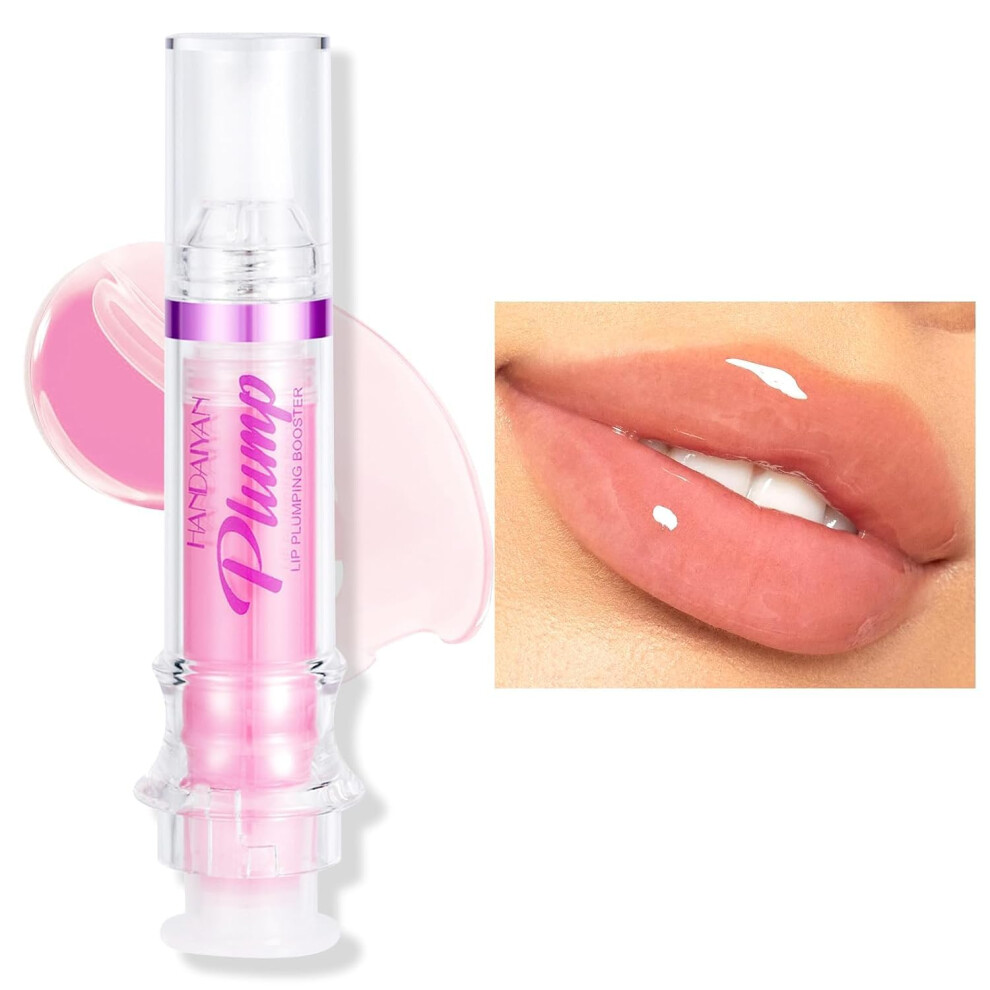 Lip Plumper Gloss with Deep Hydration, Mint Coolness and Glossy Shine Finish for Fuller Lips (01#)