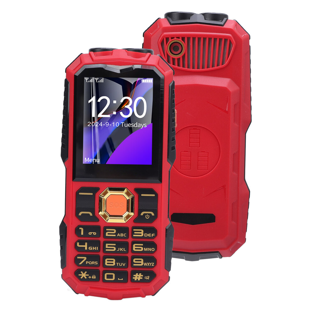 2G Elderly Mobile Phone 32Mb + 4800Mah Power Bank 1.8" Red 8491383512358