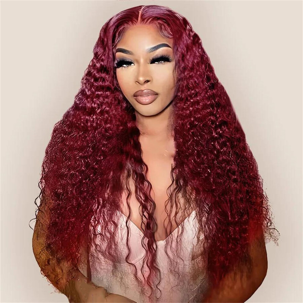 Unisex Hd Lace Front Wig 13X4 Brazilian Remy Human Hair Kinky Curly 14 Inch 180 Density Natural Hairline