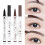 Waterproof 3D Microblading Eyebrow Pencil with 4Tip Precision, LongLasting Natural Brown 3