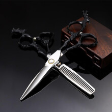 Professional Hair Cutting Scissors Set, 6 Inch Barber Shears with VTooth Thinning and Ergonomic Handle